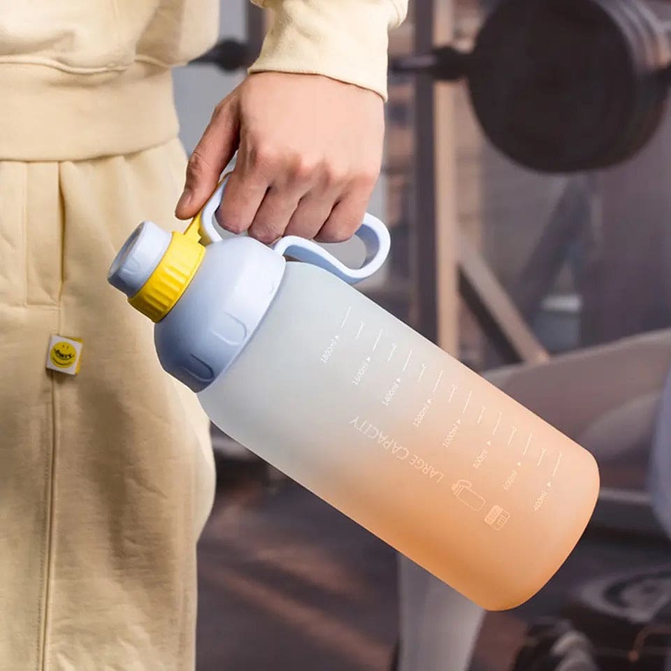 1.8L Rainbow Water Bottle, Motivational Water Bottle, Portable Large Capacity Water Dispenser Bottle, Sports Gradient Water Cup, Leakproof Reusable Water Bottle for Sports Fitness 1.8L Rainbow Water Bottle, Motivational Water Bottle, Portable Large Capacity Water Dispenser Bottle, Sports Gradient Water Cup, Leakproof Reusable Water Bottle for Sports Fitness